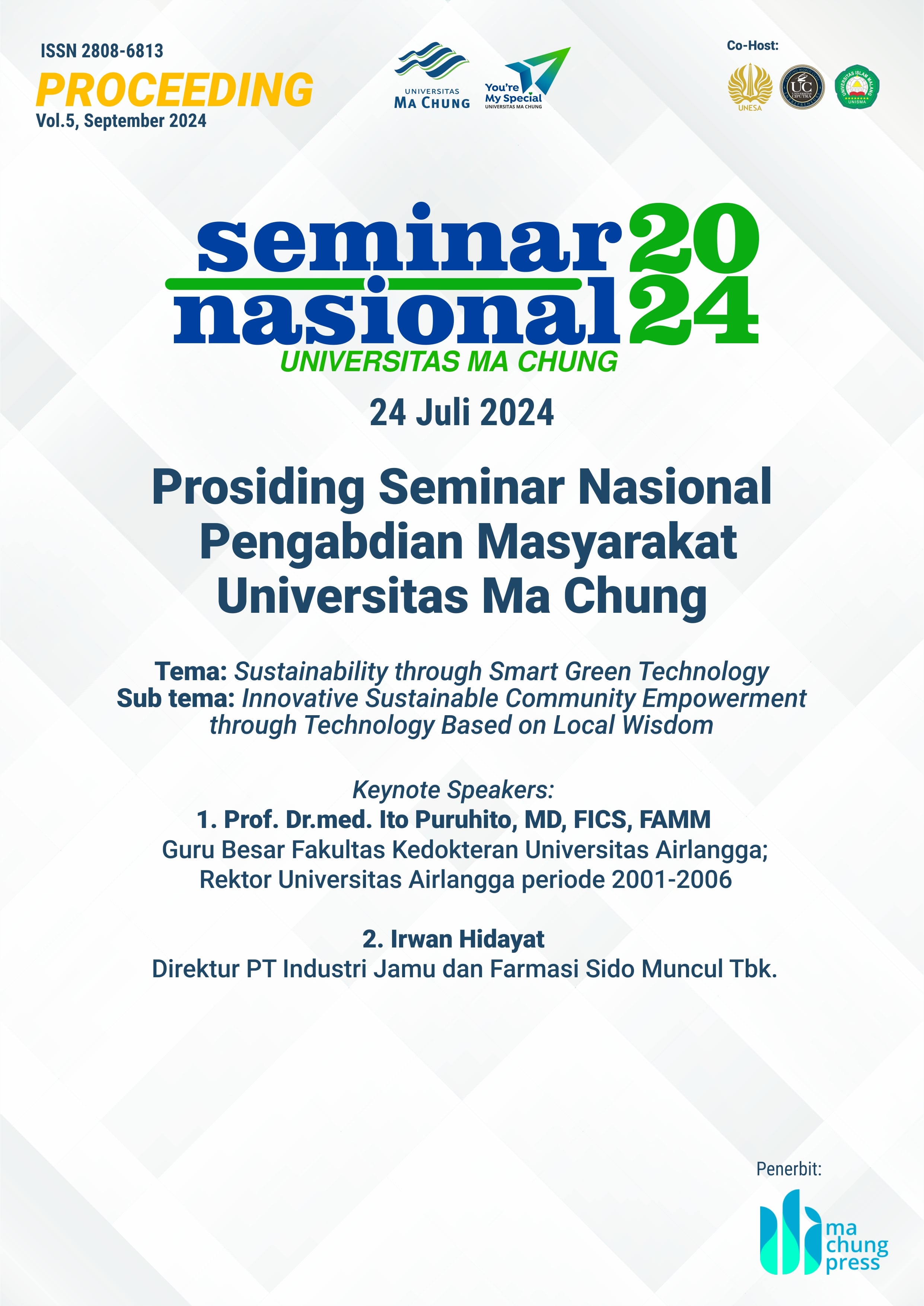 					View Vol. 5 (2024): Prosiding SENAM 2024: Seminar Nasional Pengabdian Masyarakat Universitas Ma Chung
				