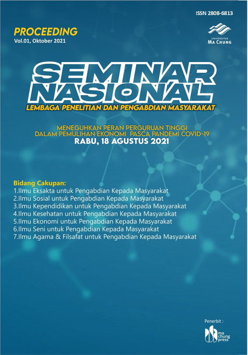 					View Vol. 1 (2021): Prosiding Seminar Nasional Pengabdian Masyarakat Ma Chung 2021
				