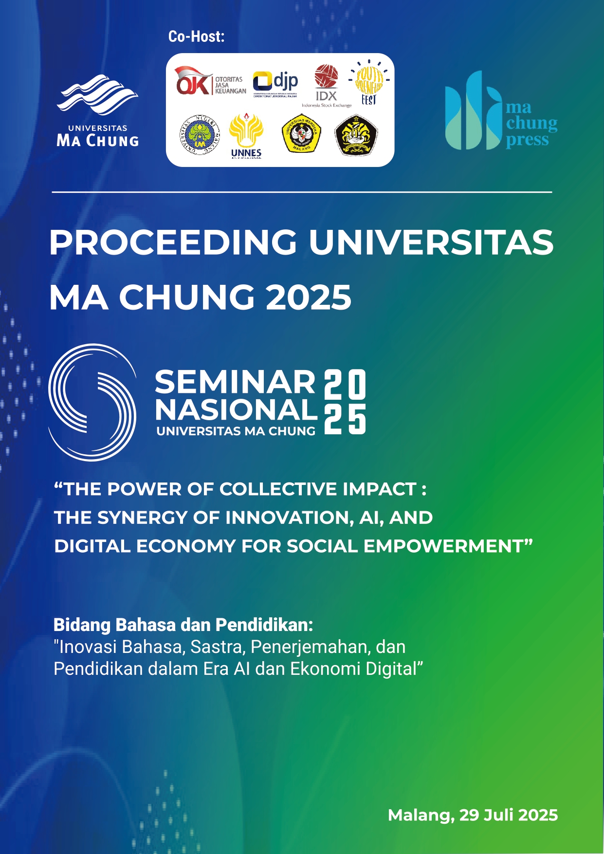 					View Vol. 5 No. 1 (2025): Vol. 5 No. 1 (2025): Prosiding SENAM 2024: Seminar Nasional Bidang Bahasa dan Pendidikan Universitas Ma Chung
				